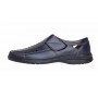 Pantofi barbati casual din piele naturala, calapod lat - Model GKR24 Bleumarin